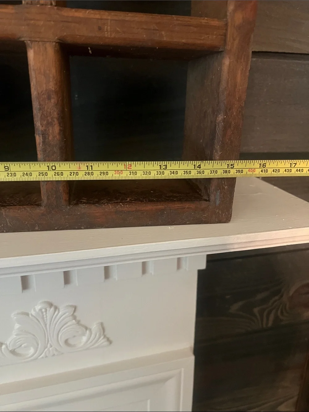 Large Vintage Rustic Brown Wooden House Shelf Wall Decor - Brown 1980’s country